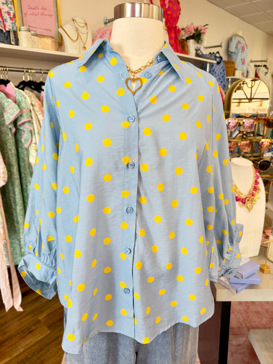 Glam- Light Blue Button Down