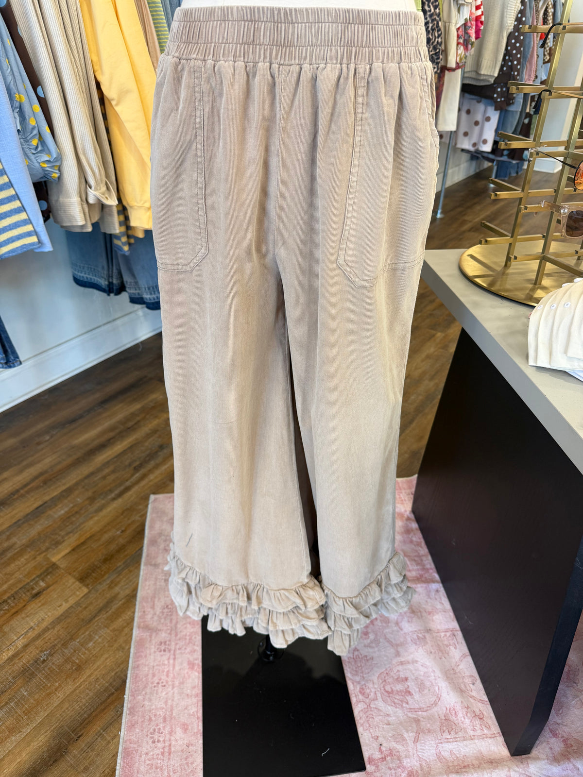 ES- Khaki Ruffle Pants