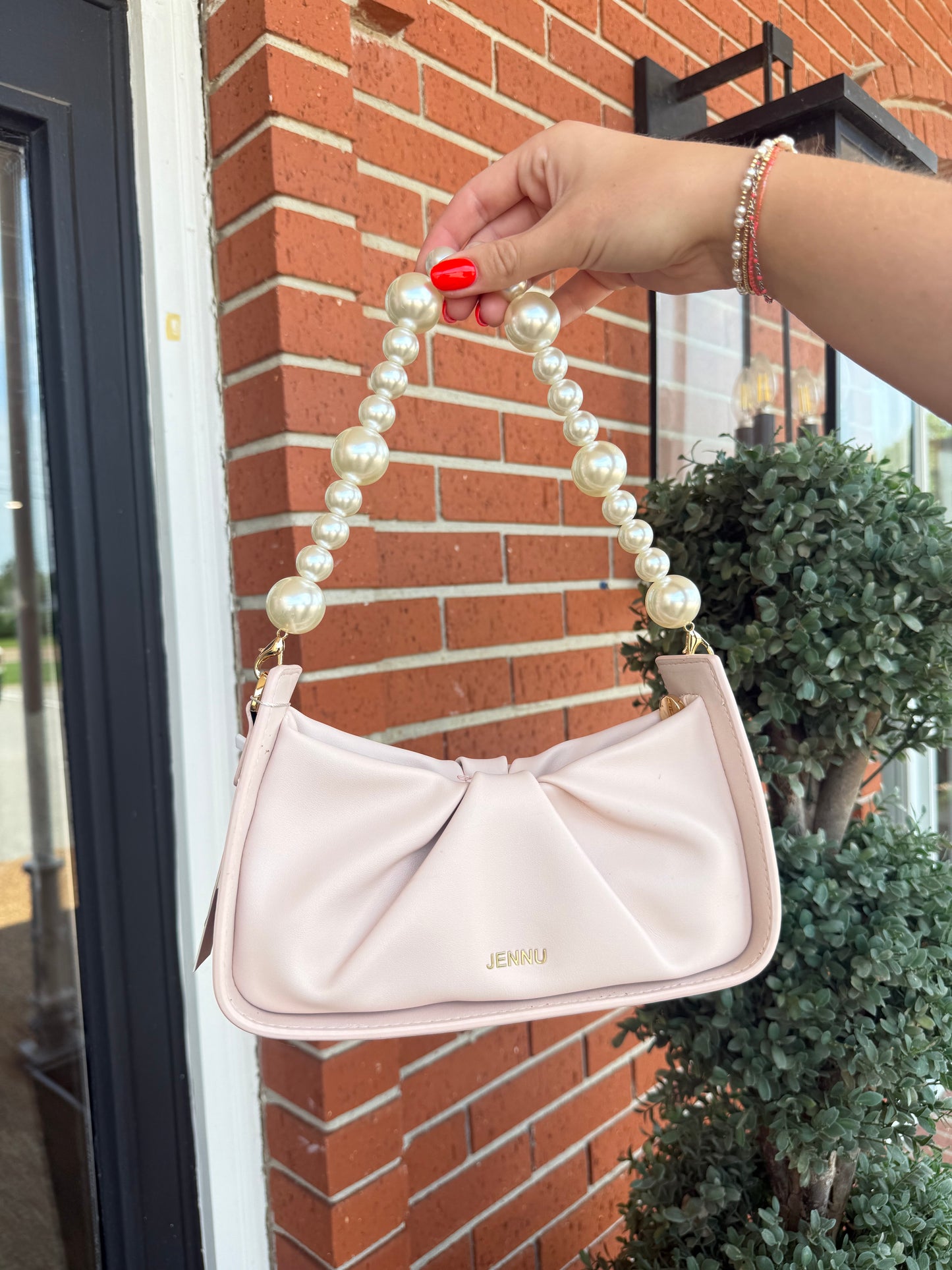 J&C- Pink Pearl Shoulder Bag