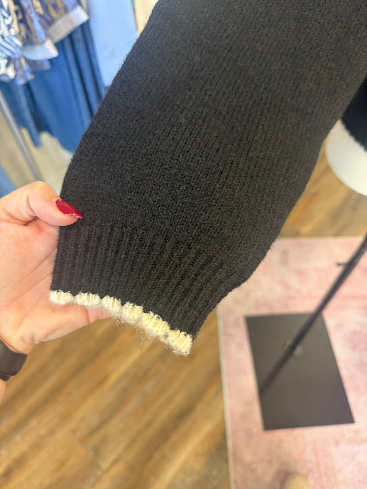 BP- Black & Cream Trim Sweater