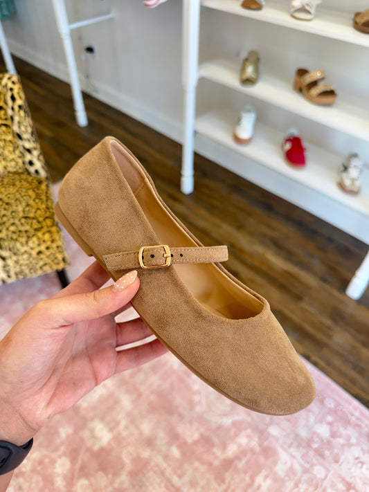PD- Taupe Suede Flats