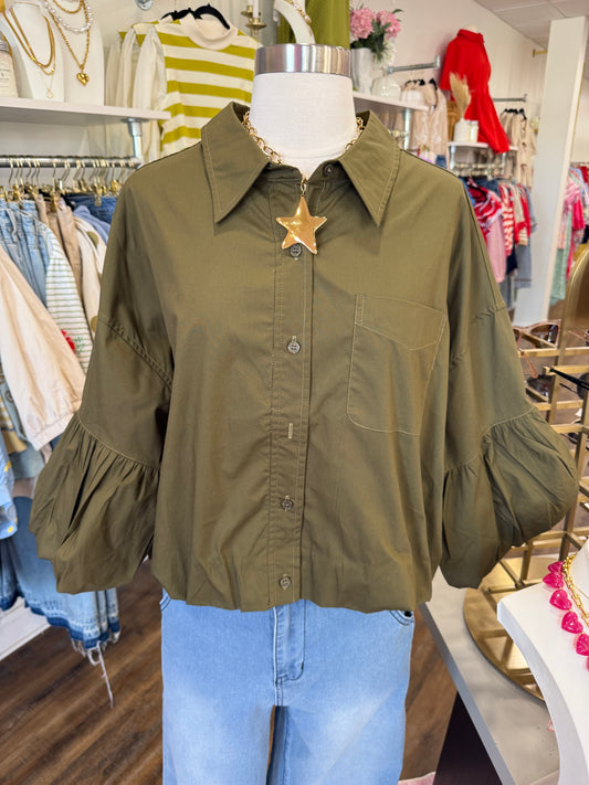 &Merci- Ash Olive Top
