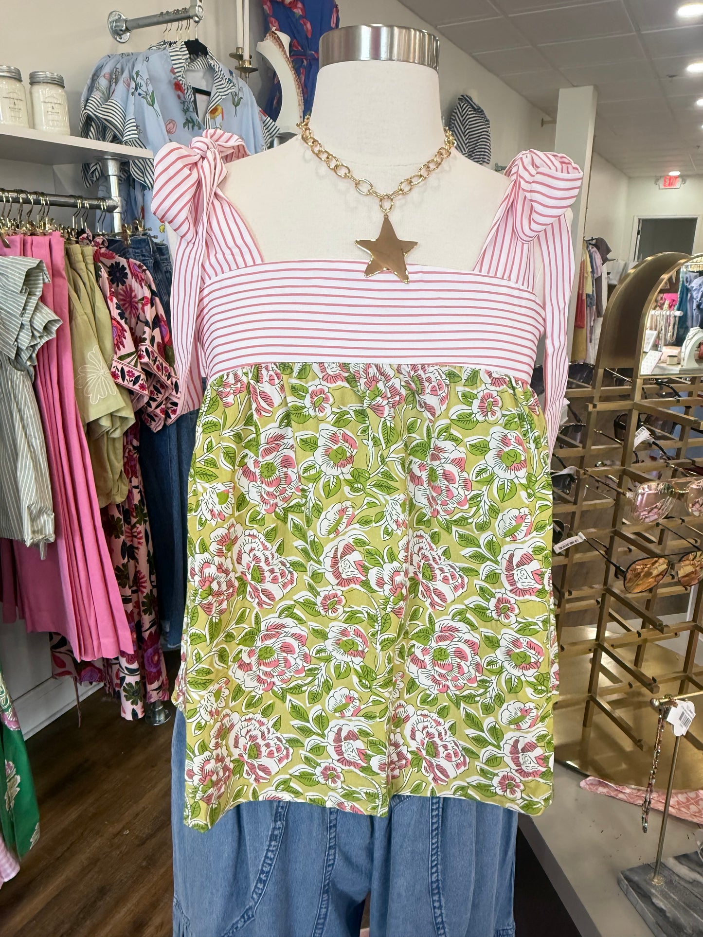 LAS- Pink Babydoll Tank Top