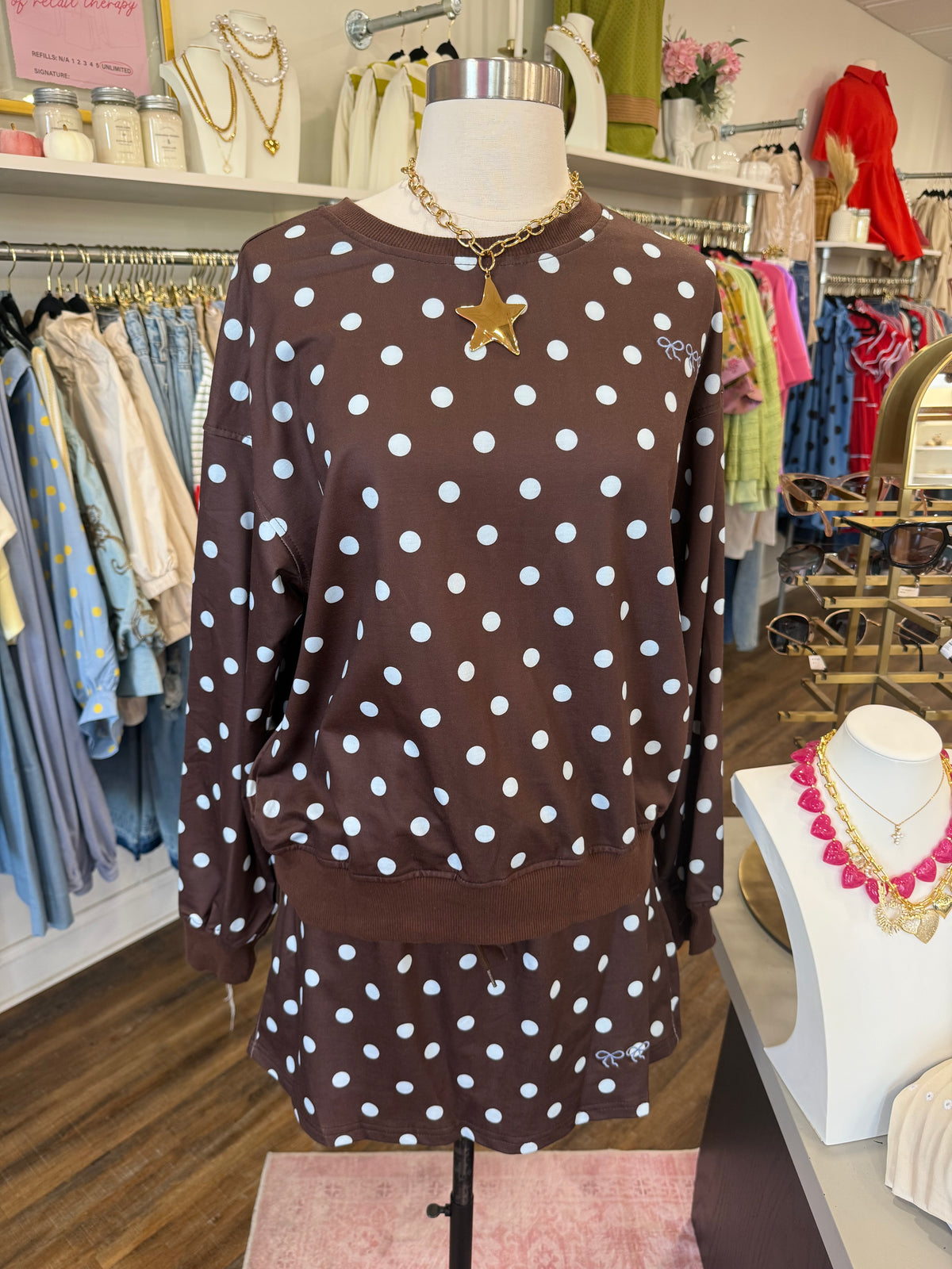 LAS- Brown Polka Dot Set