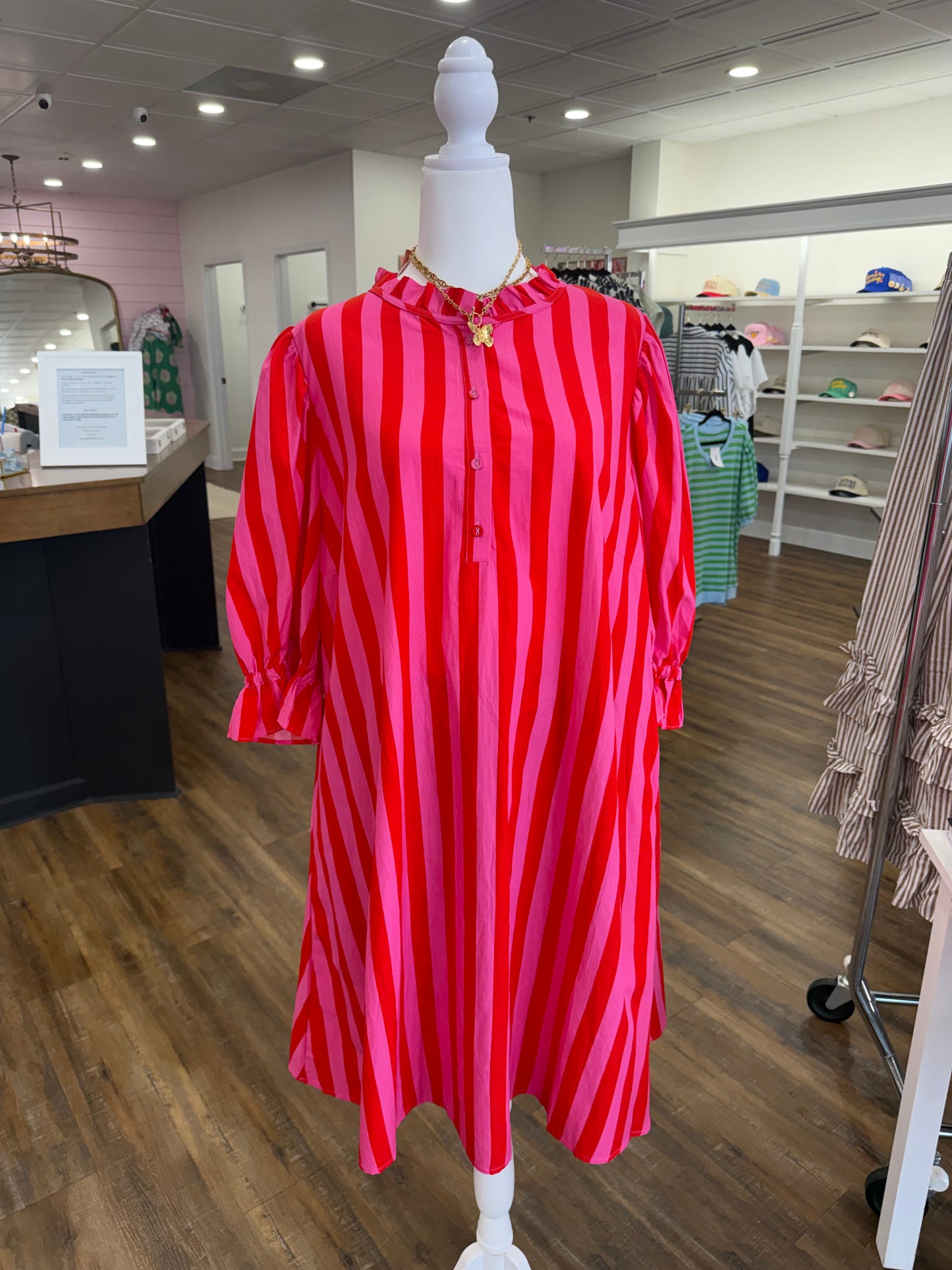 1W- Plus Red Stripe Dress