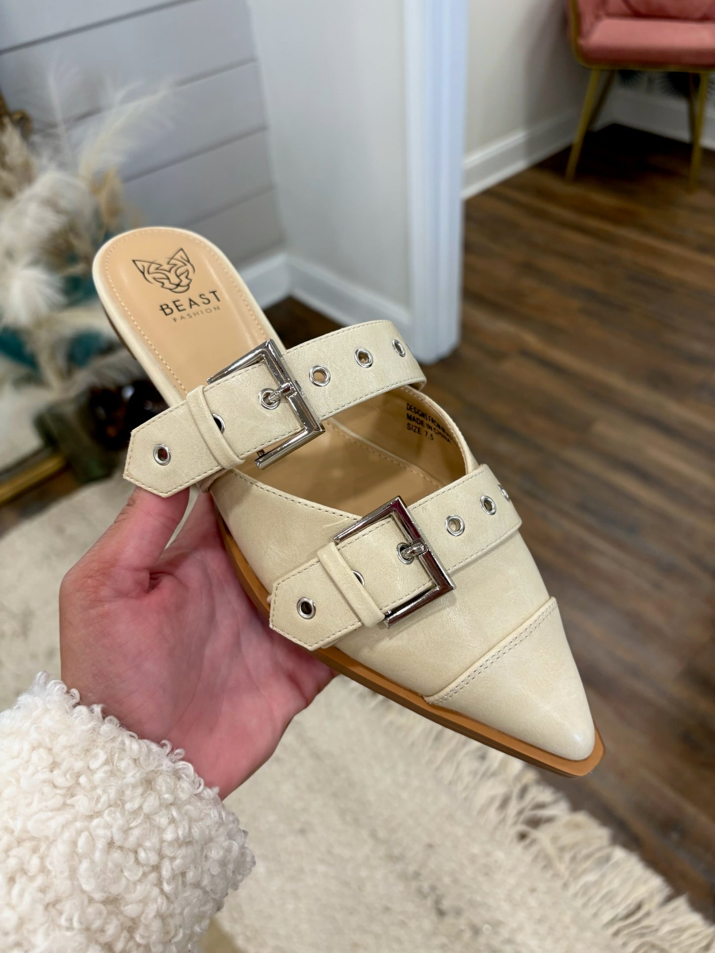 Buckled Slip on - Nude