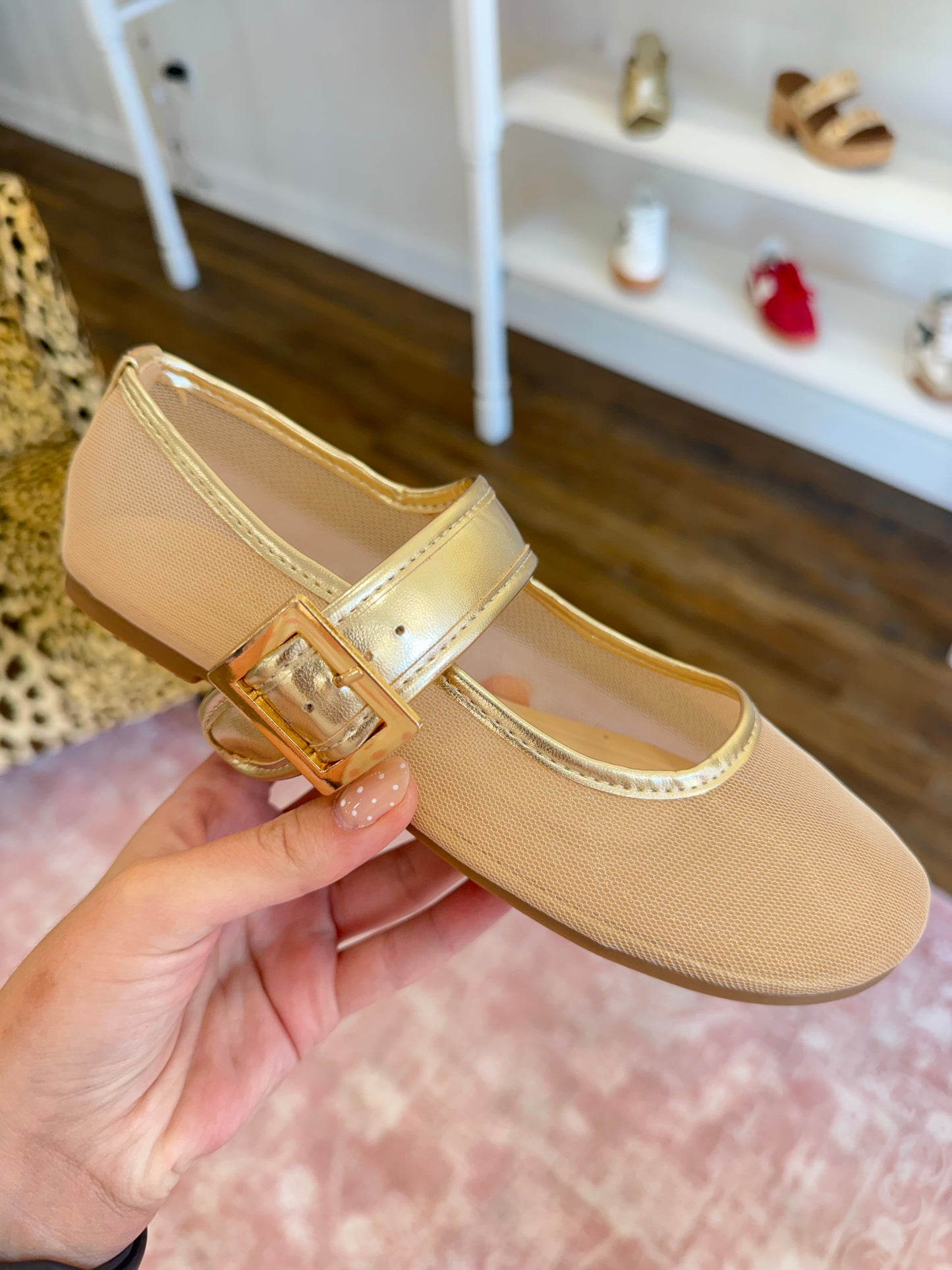 PD- Gold Faye Flats