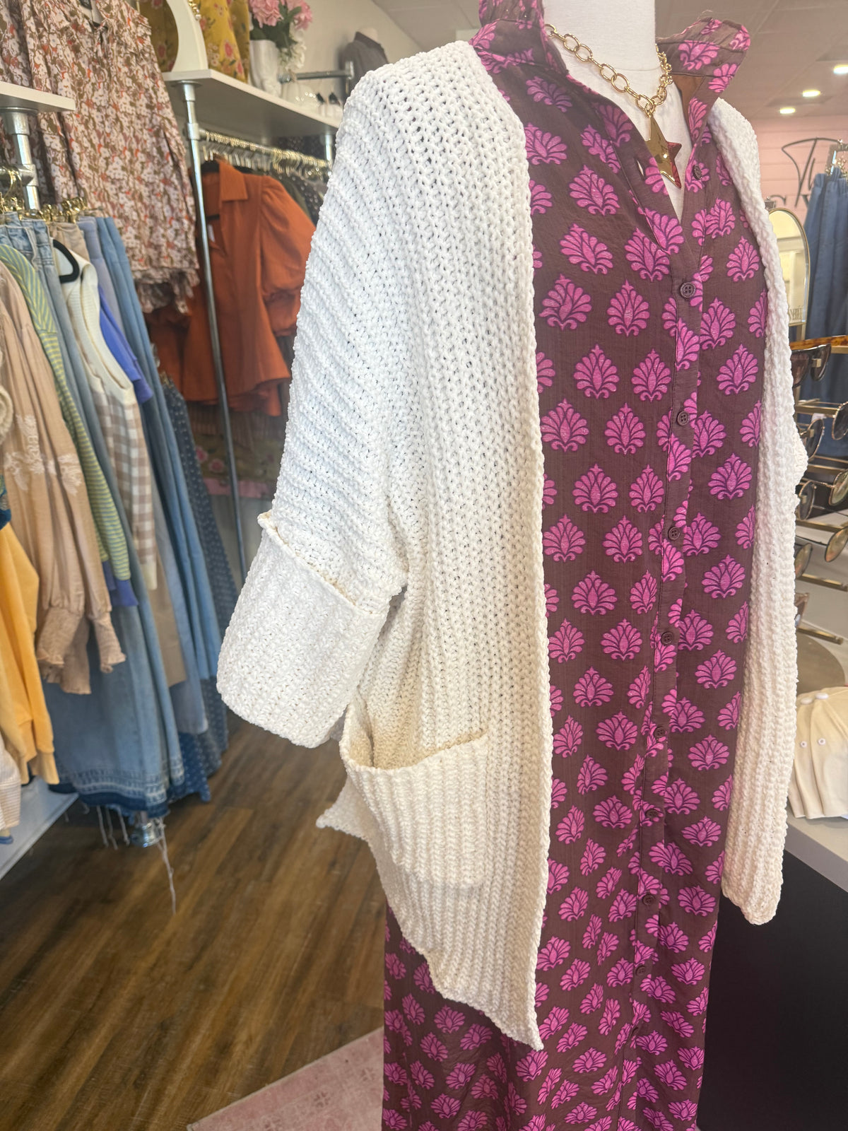 POL- Cream Roomy Fit Cardi