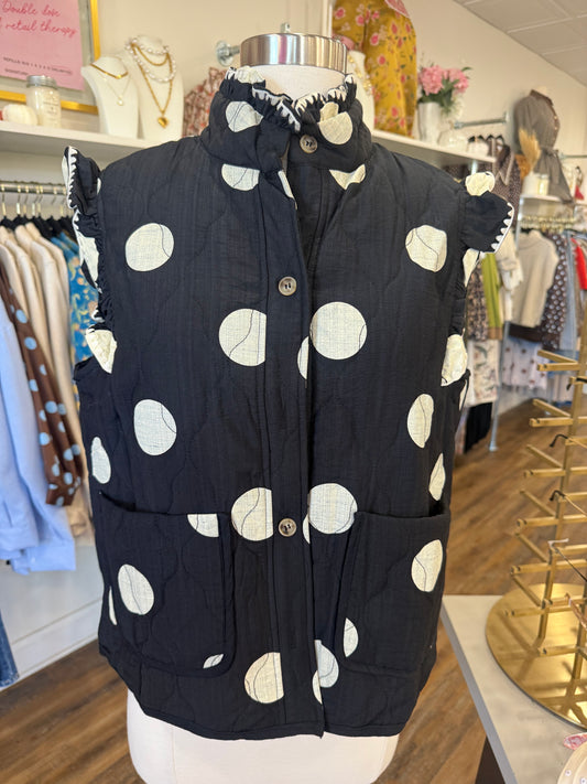 Umgee- Black Polka Dot Vest