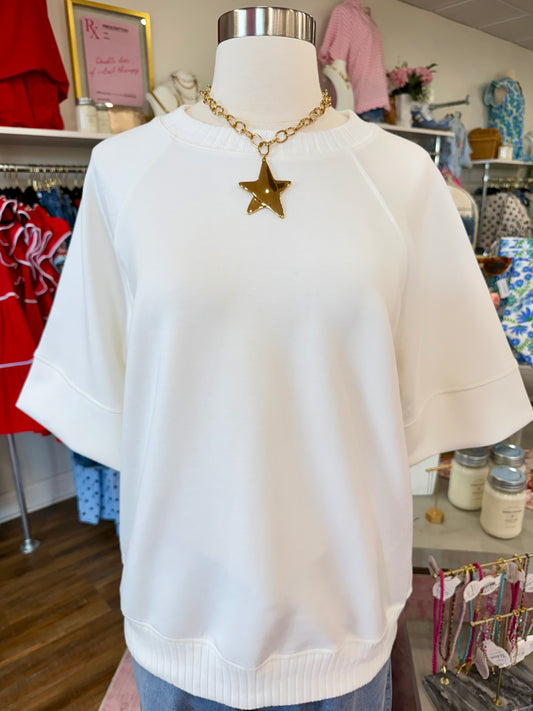 RM- Cream Scuba Top