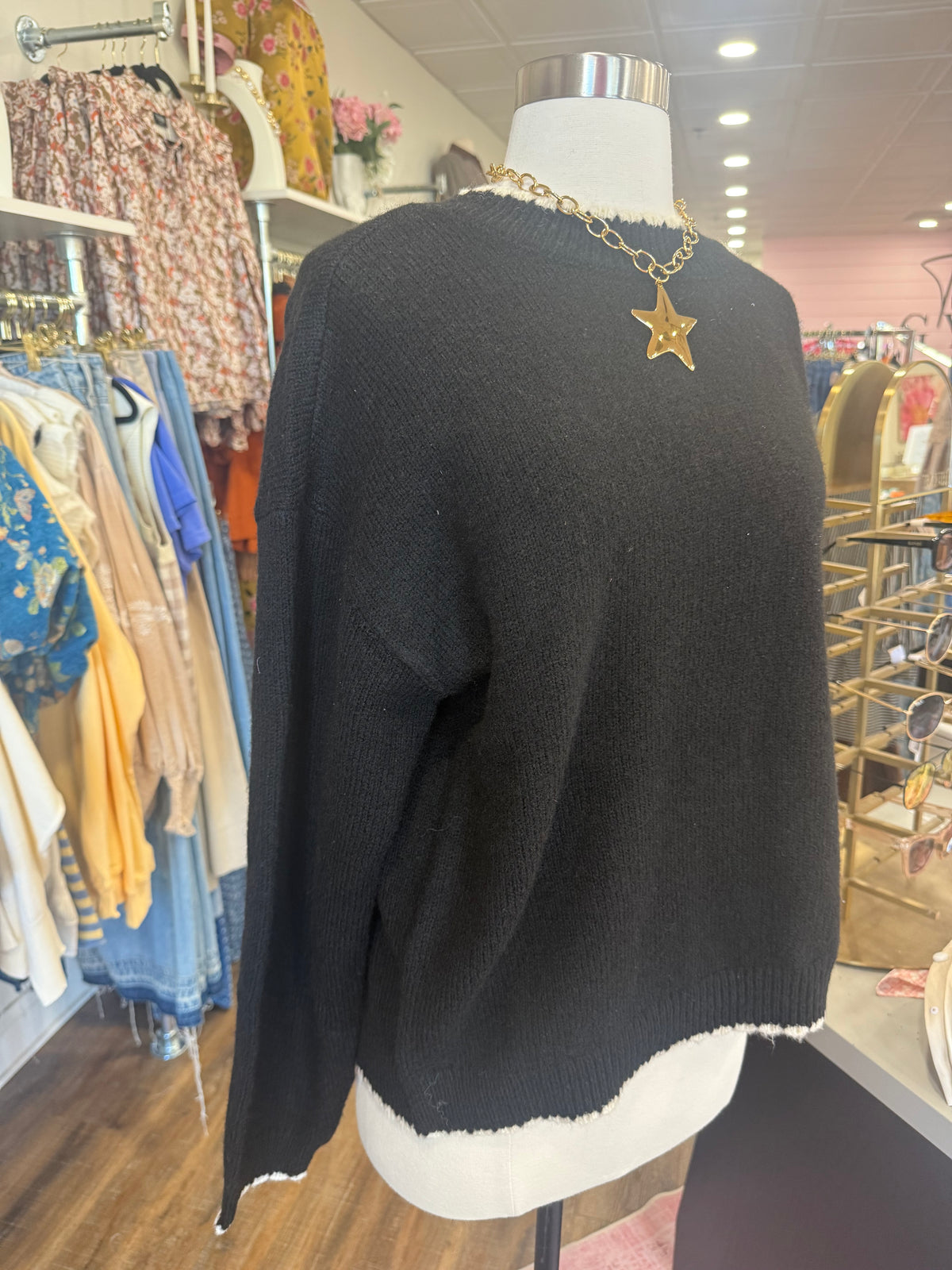 BP- Black & Cream Trim Sweater