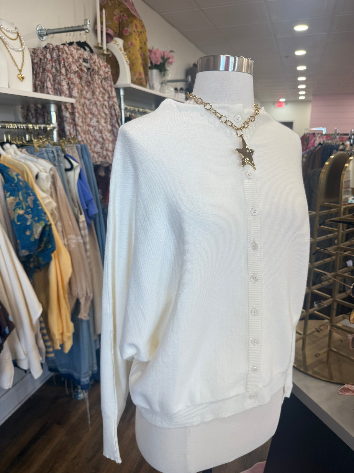 BP- Cream Boat Neck Cardi