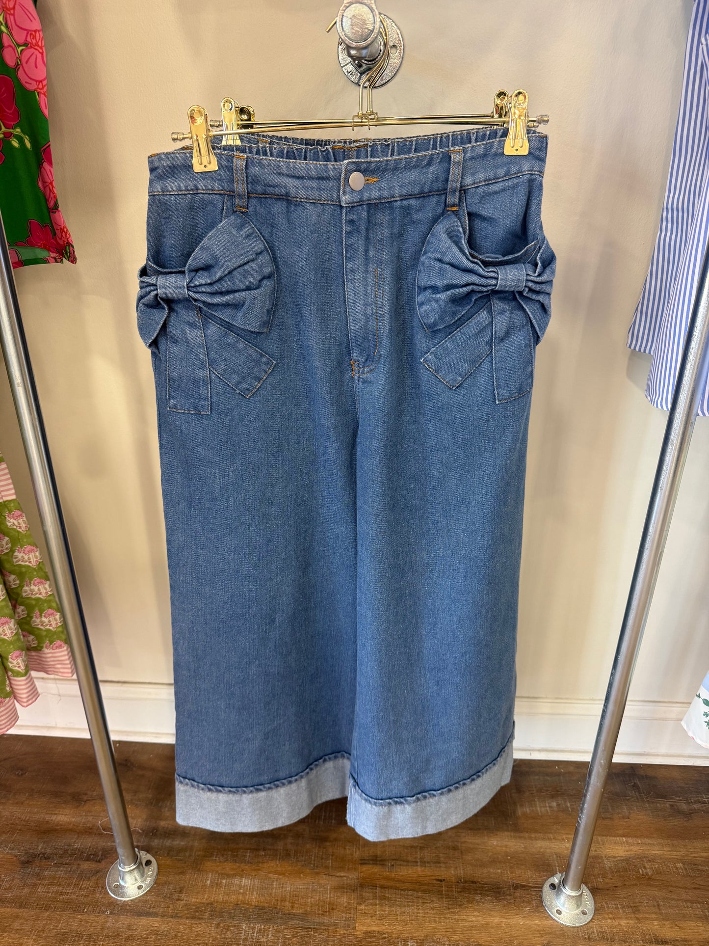 Oddi Washed Denim Wide Leg Pants