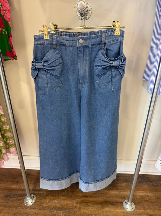 Oddi Washed Denim Wide Leg Pants