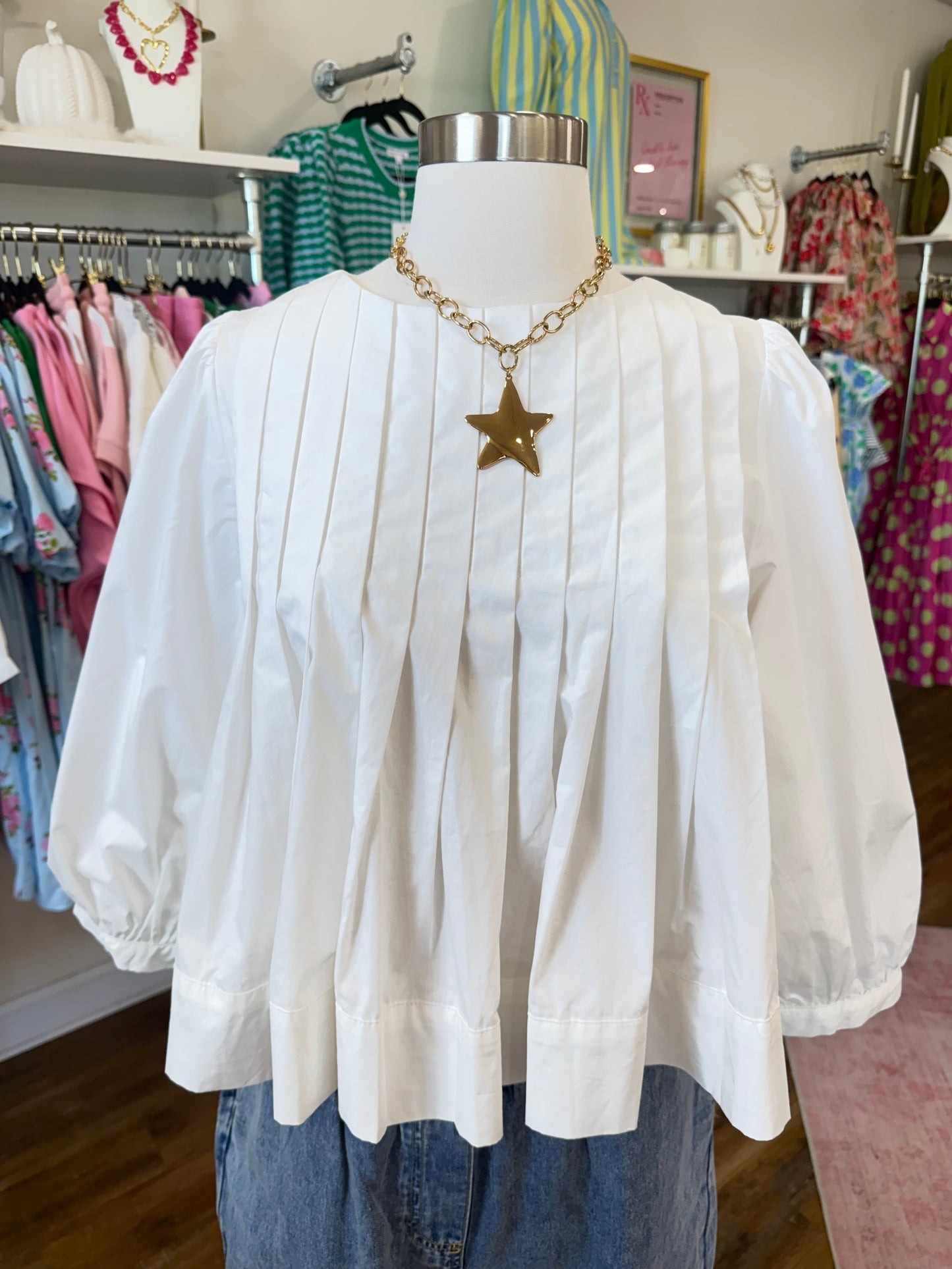 Oddi- White Pintuck Blouse