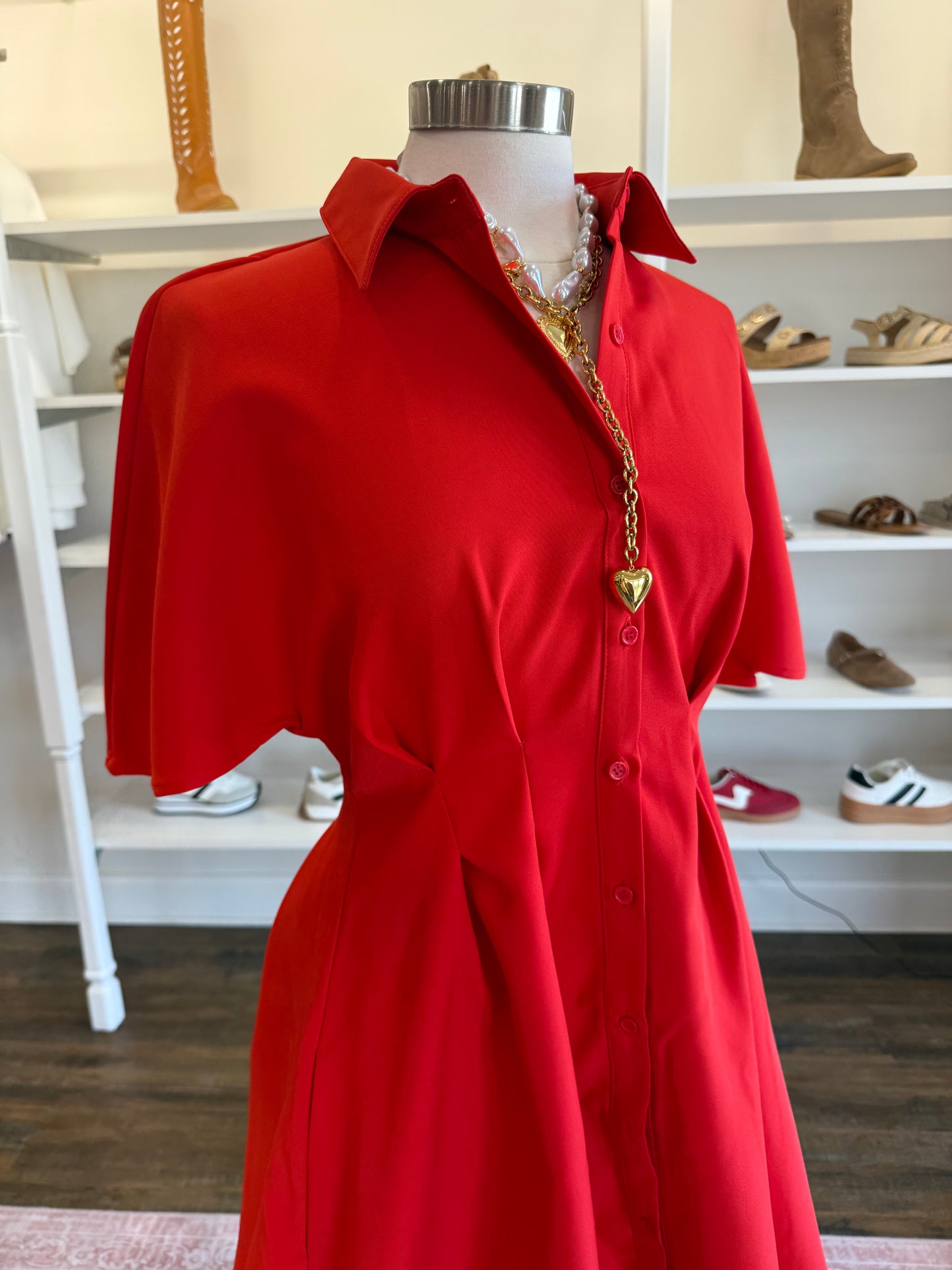 Glam- Orange Pleated Mini Dress