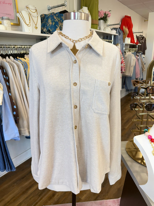 BP- Oatmeal Long Sleeve Button Down