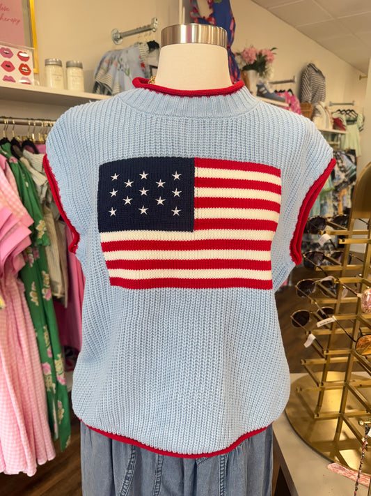 JL- Blue Flag Sweater