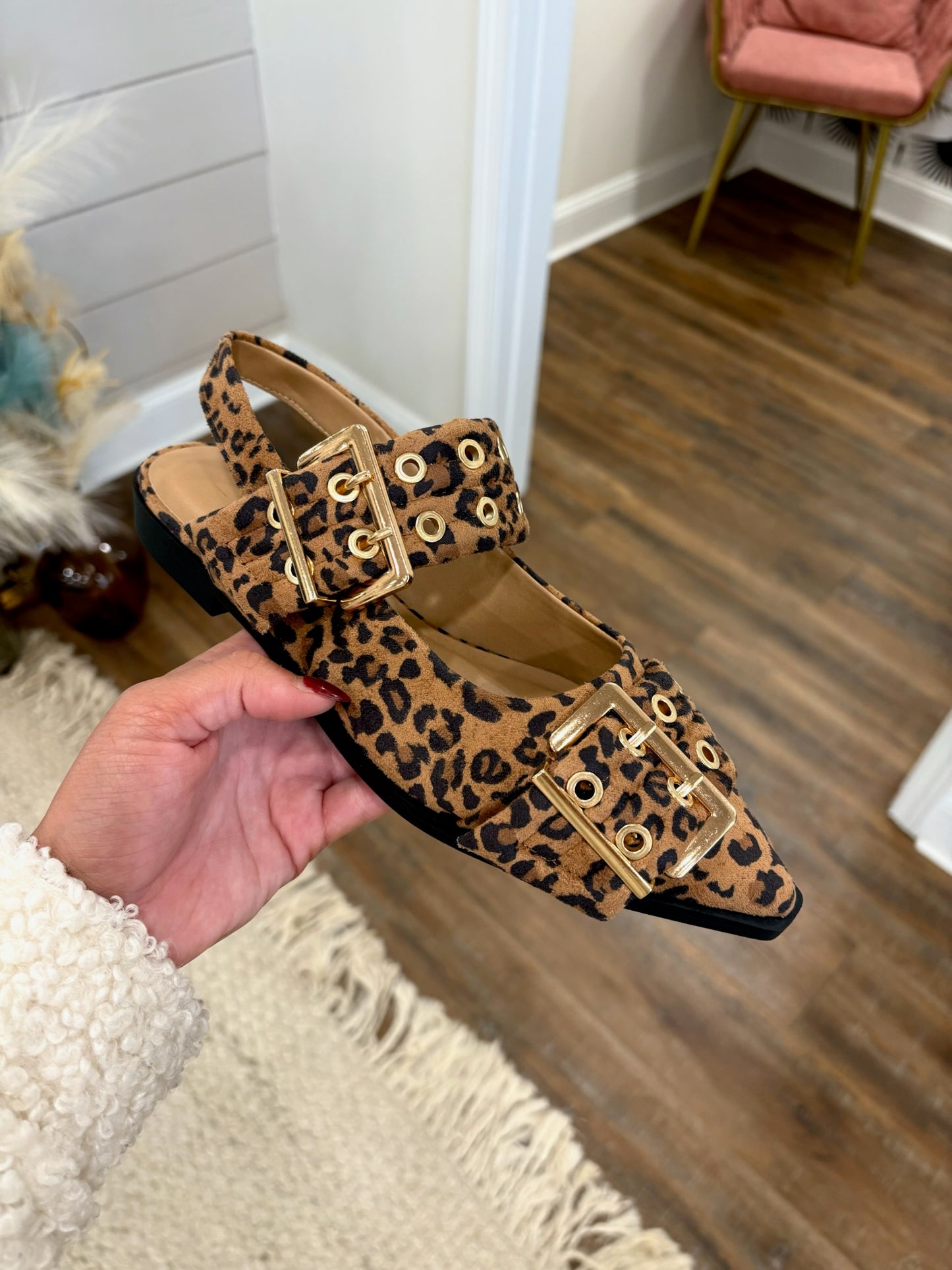 Buckled Leopard Sandal