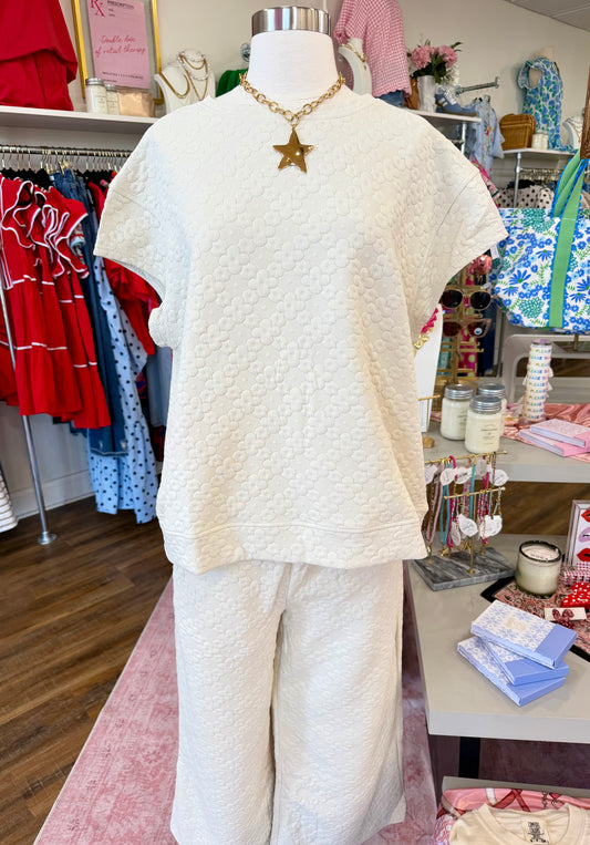 See & Be Seen- Cream Flower Textured Set