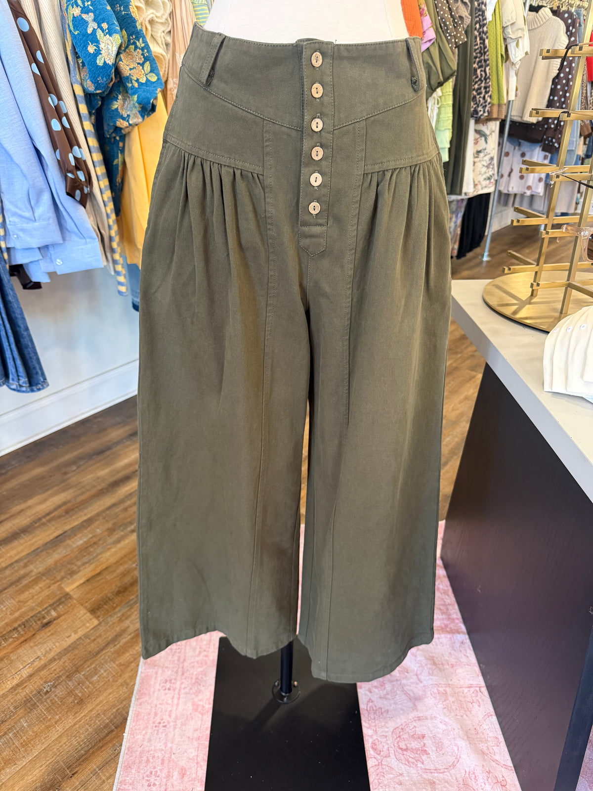 D&R- Army Green Cotton Twill Pants