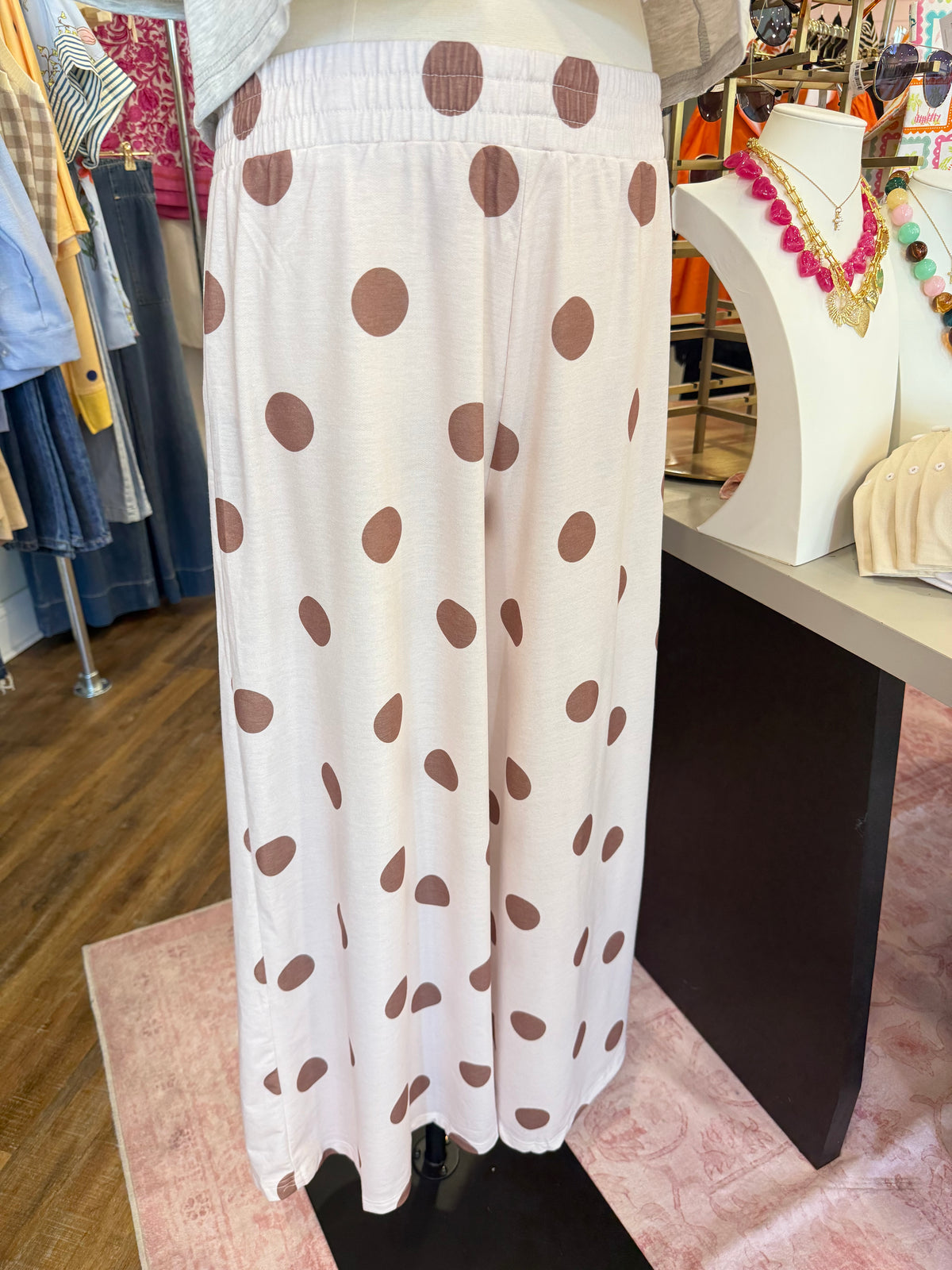 1W- Khaki Polka Dot Pants