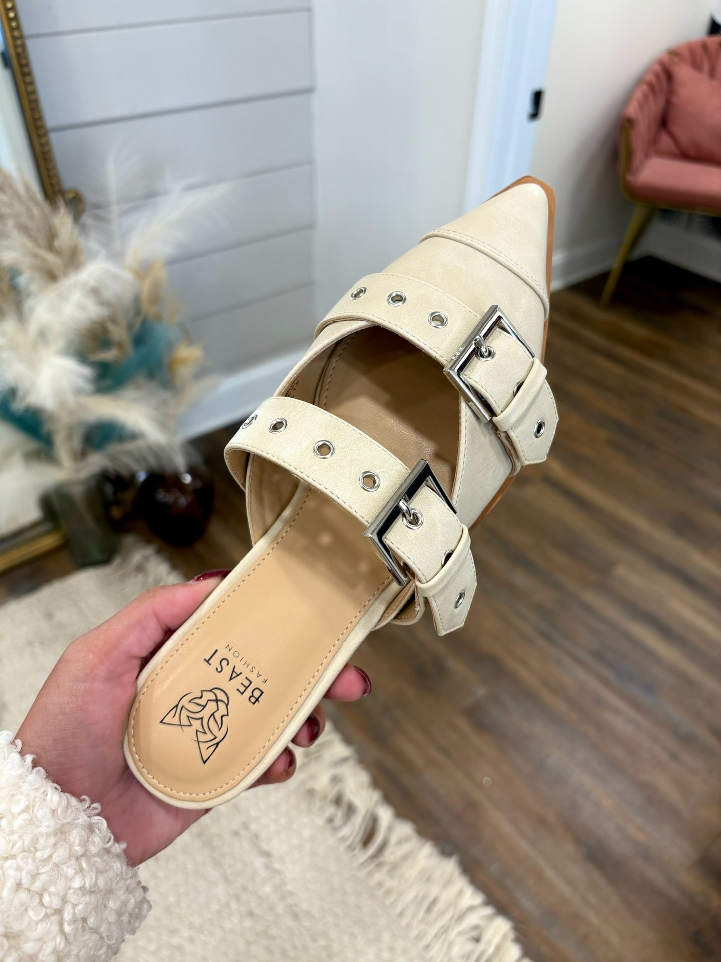 Buckled Slip on - Nude