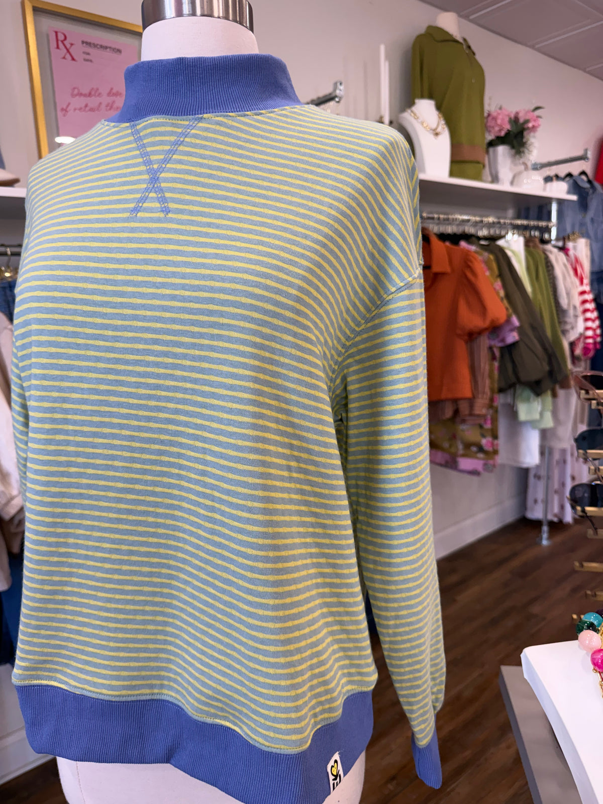 Umgee- Reversible Stripe & Polka Dot Pullover
