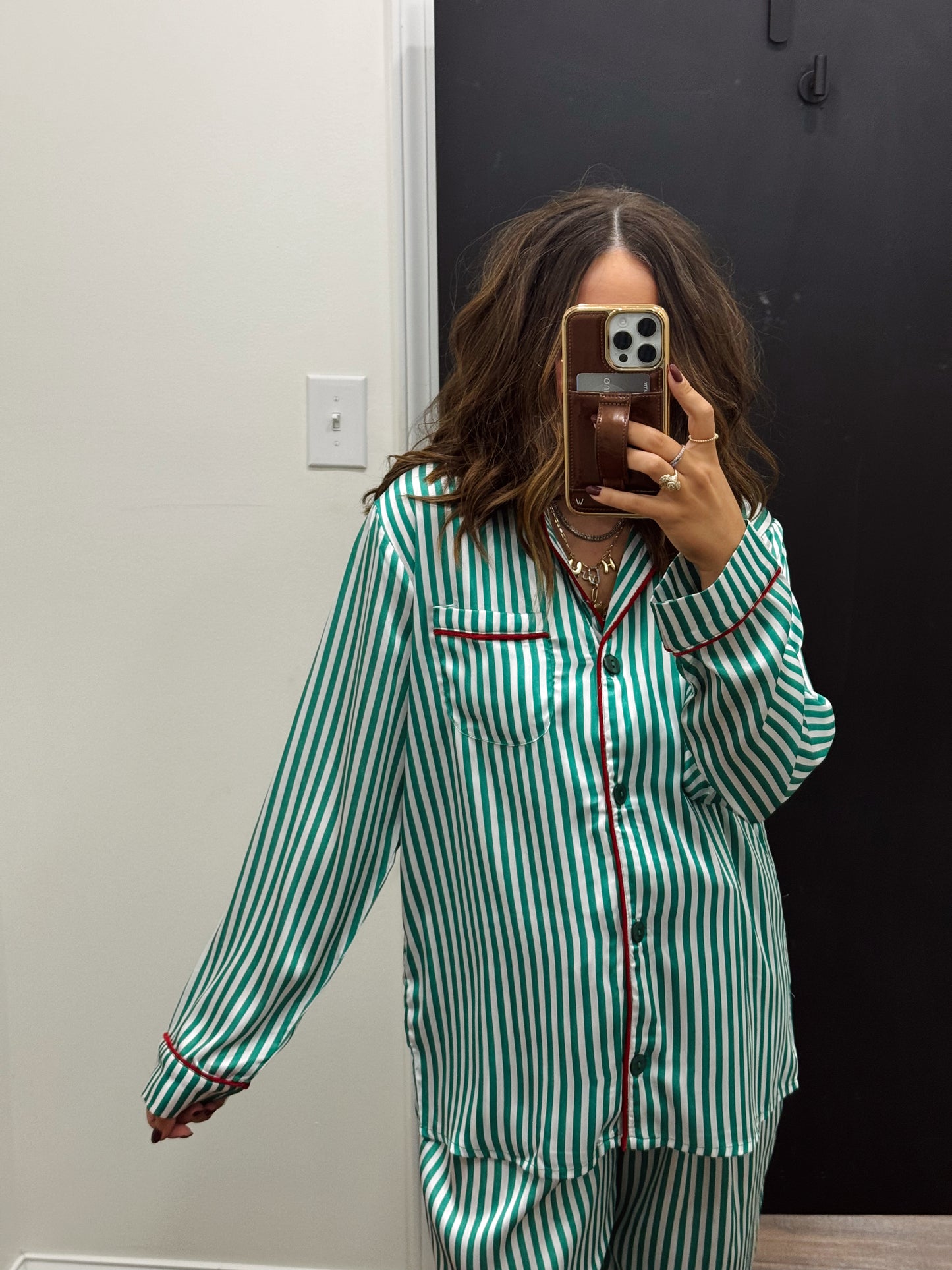 Green Stripe PJ Set