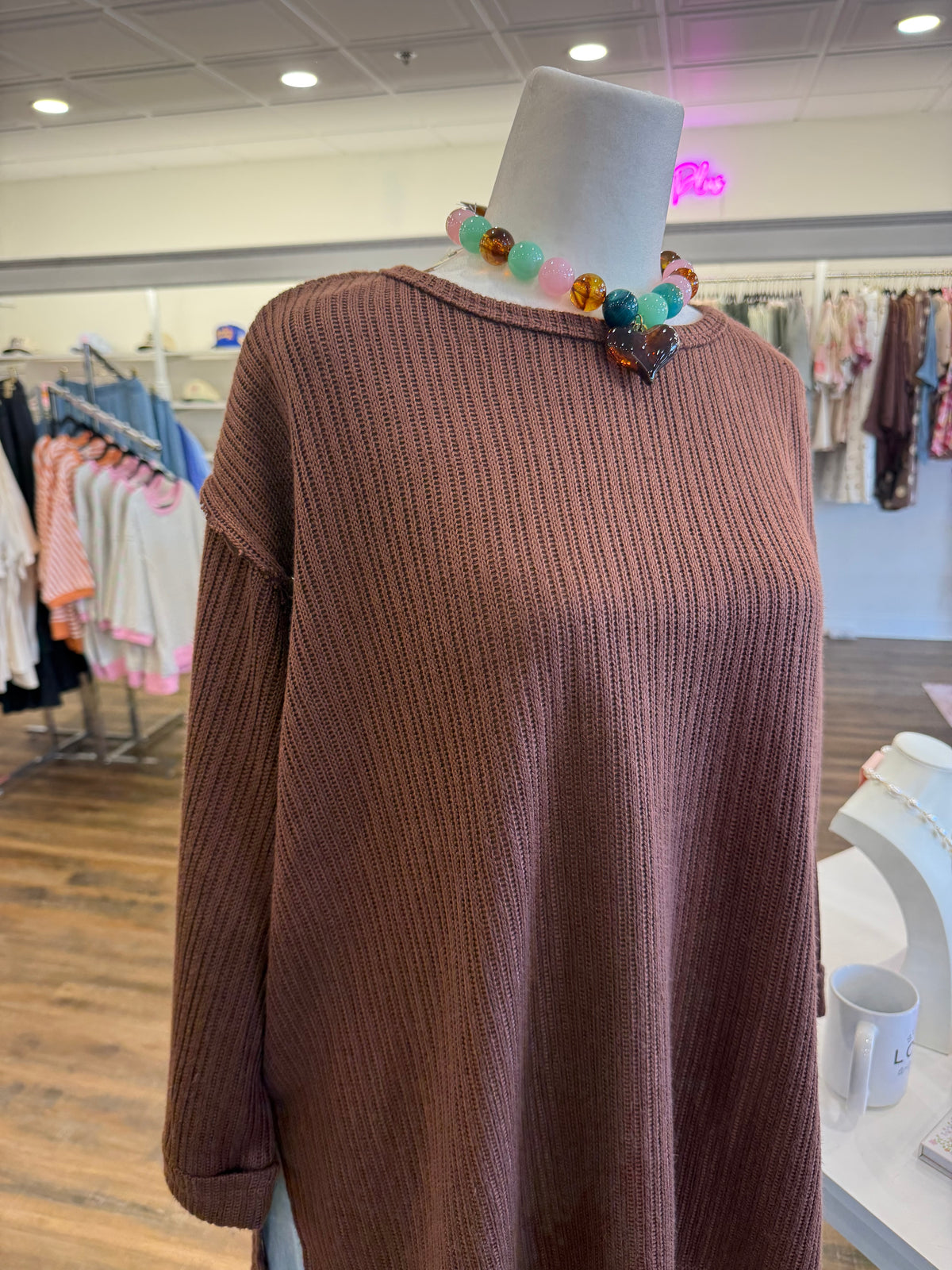 S+S- Plus Brown Knit Top