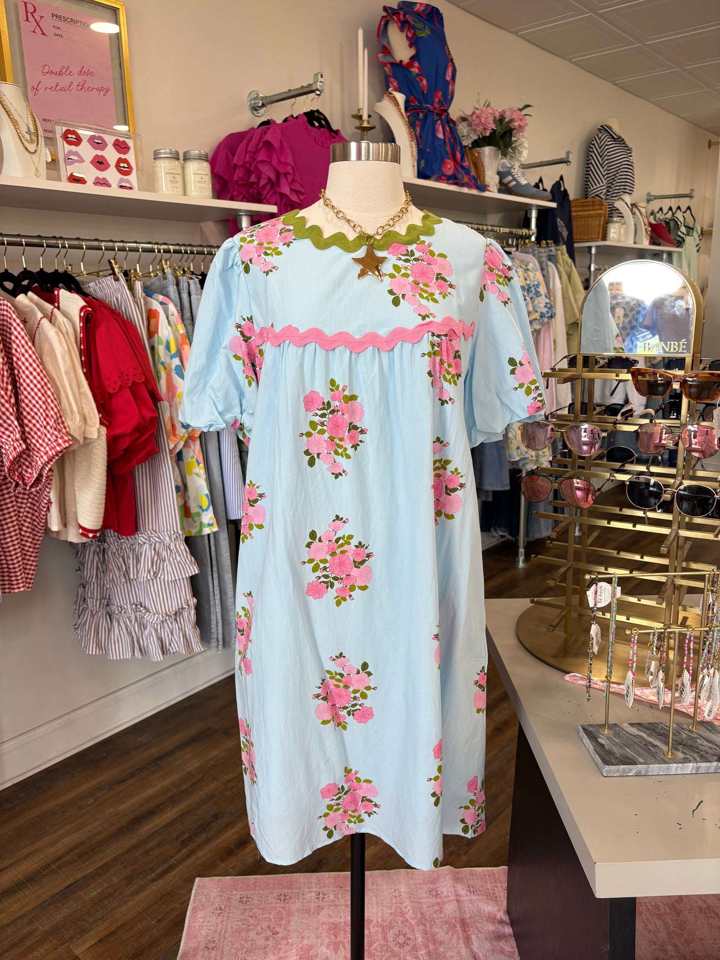 LAS- Floral Ricrac Bubble Dress
