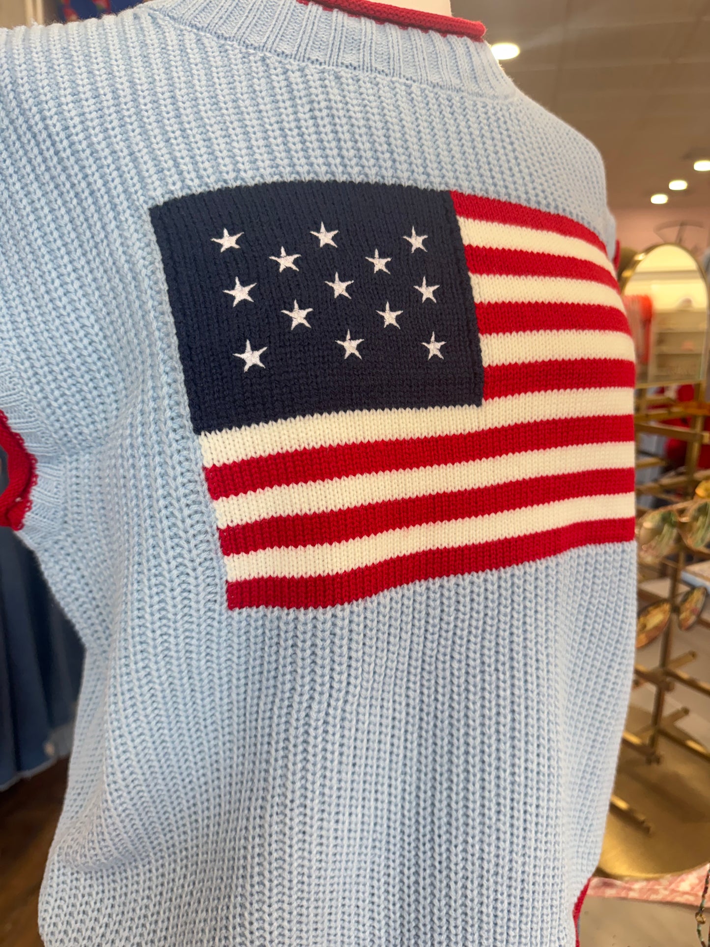 JL- Blue Flag Sweater