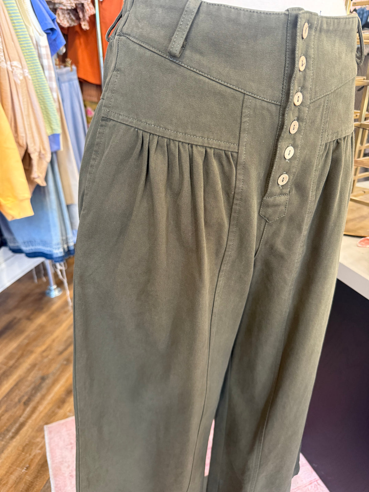 D&R- Army Green Cotton Twill Pants