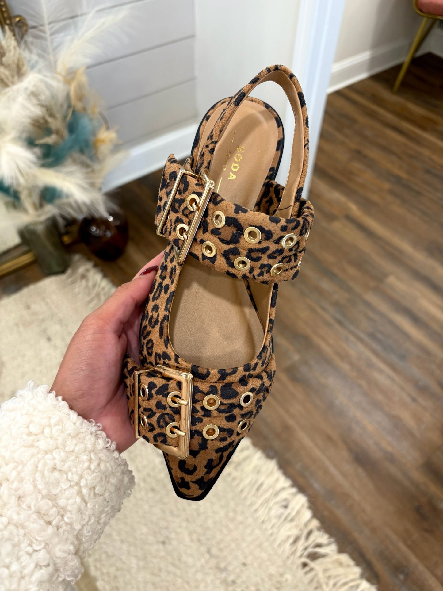 Buckled Leopard Sandal