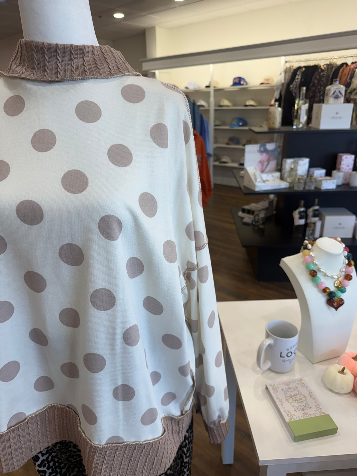 Haptics- Plus Polka Dot French Terry Top