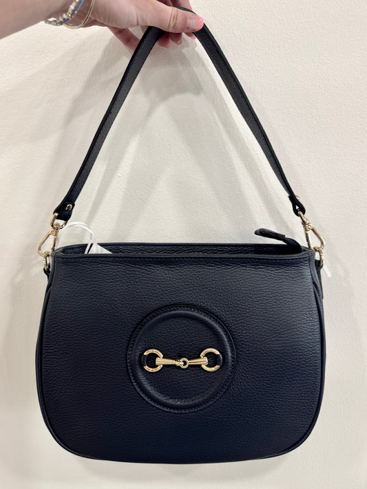 Leather Handbag - Navy