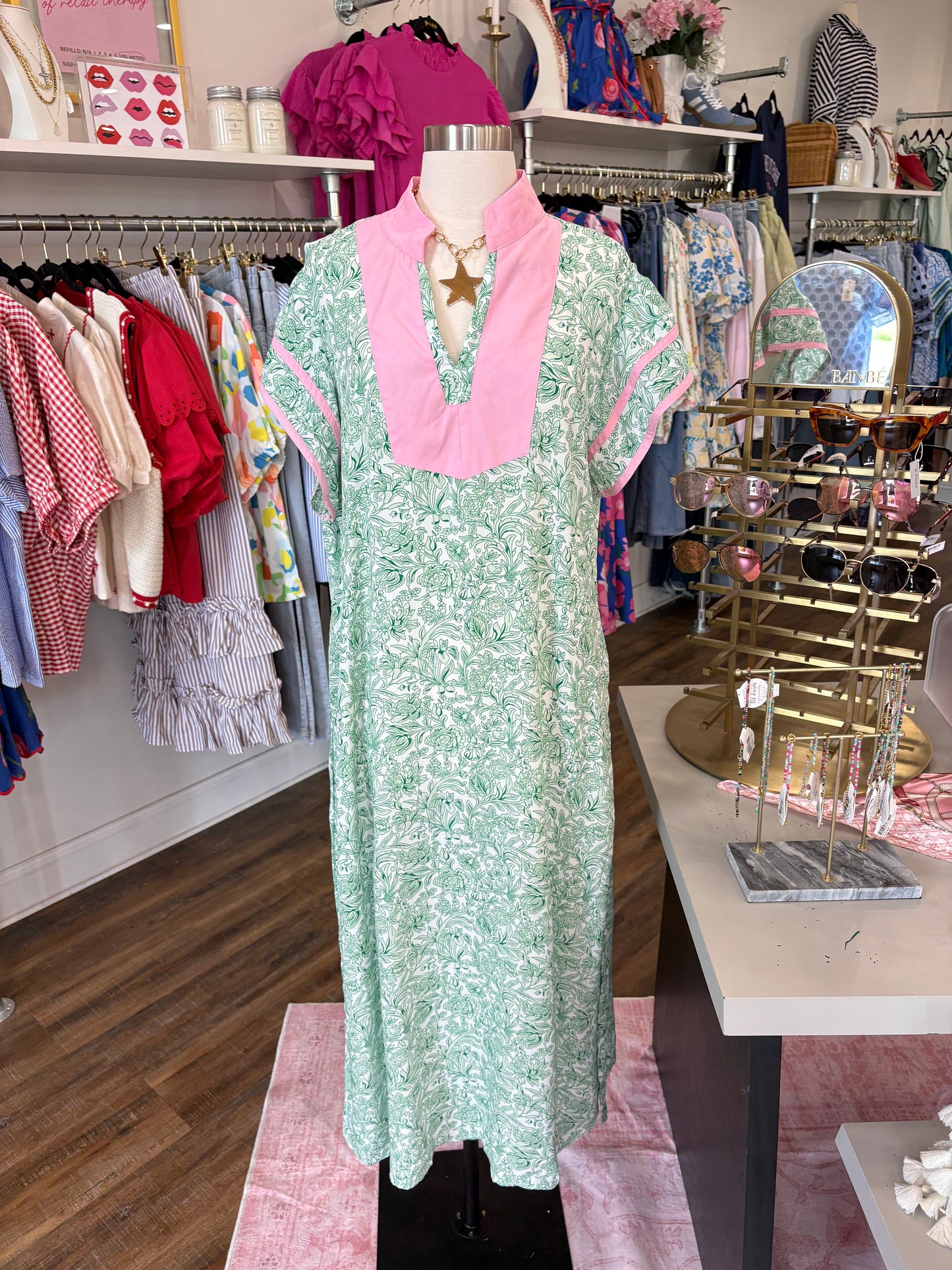 66- Green Patchwork Dress