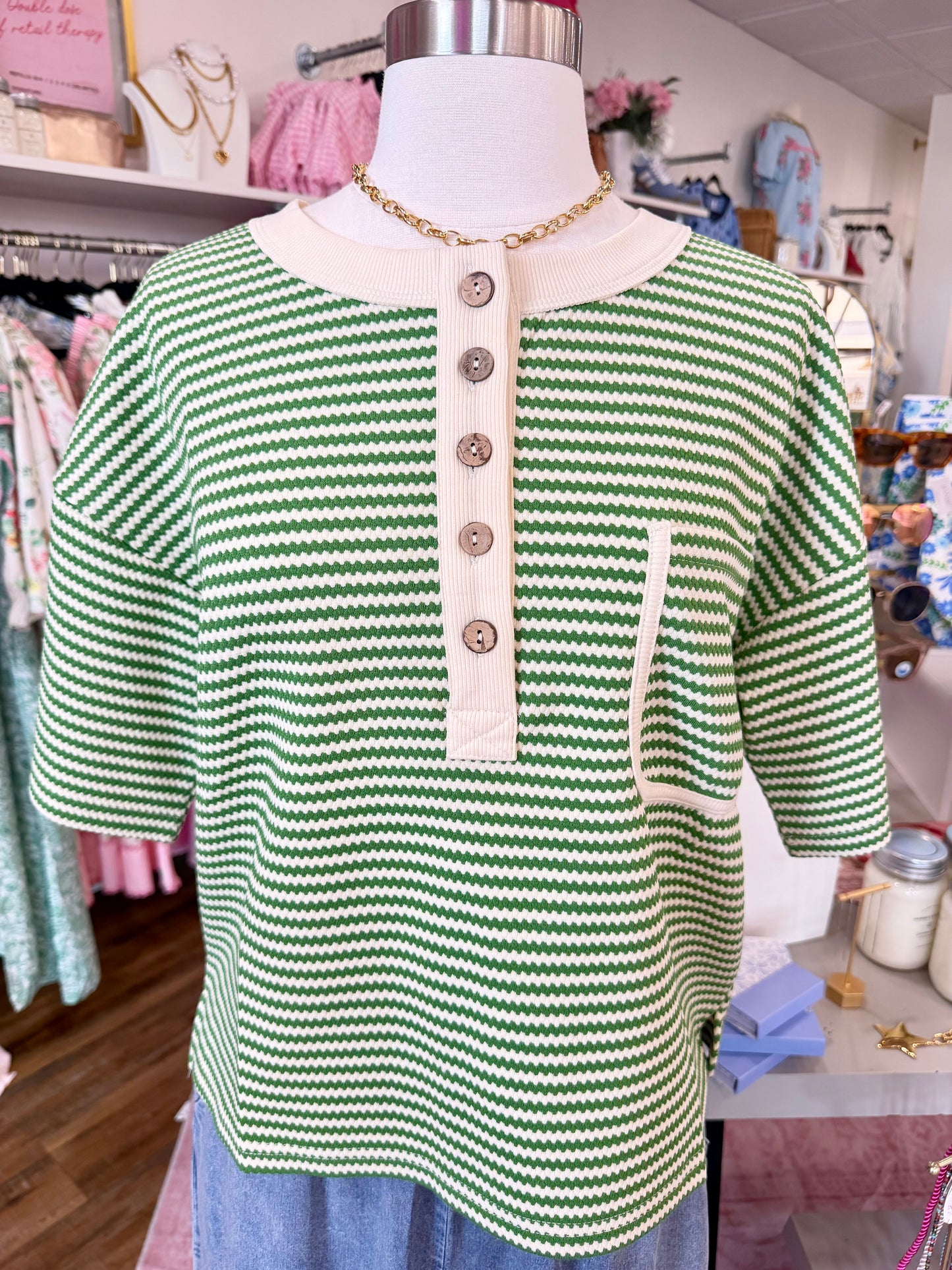 BP- Green Zig Zag Top