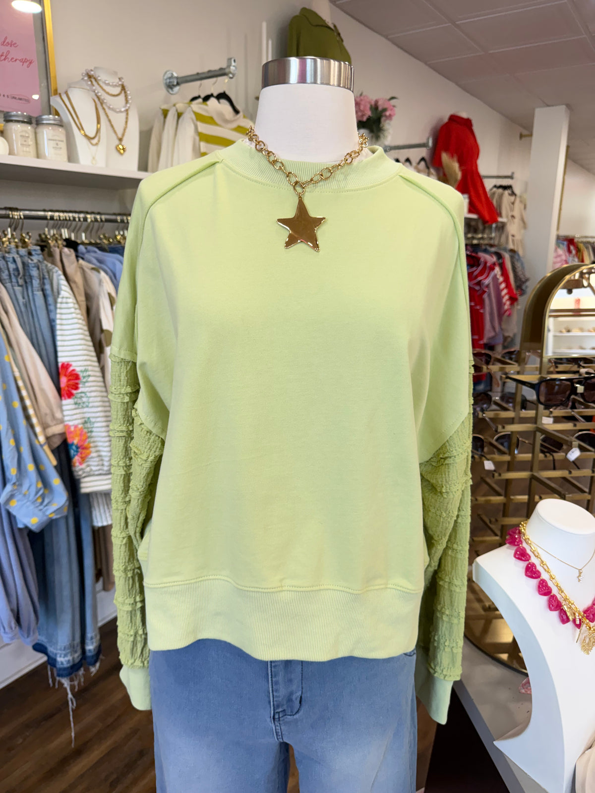Oddi- Apple Green Sweatshirt Top