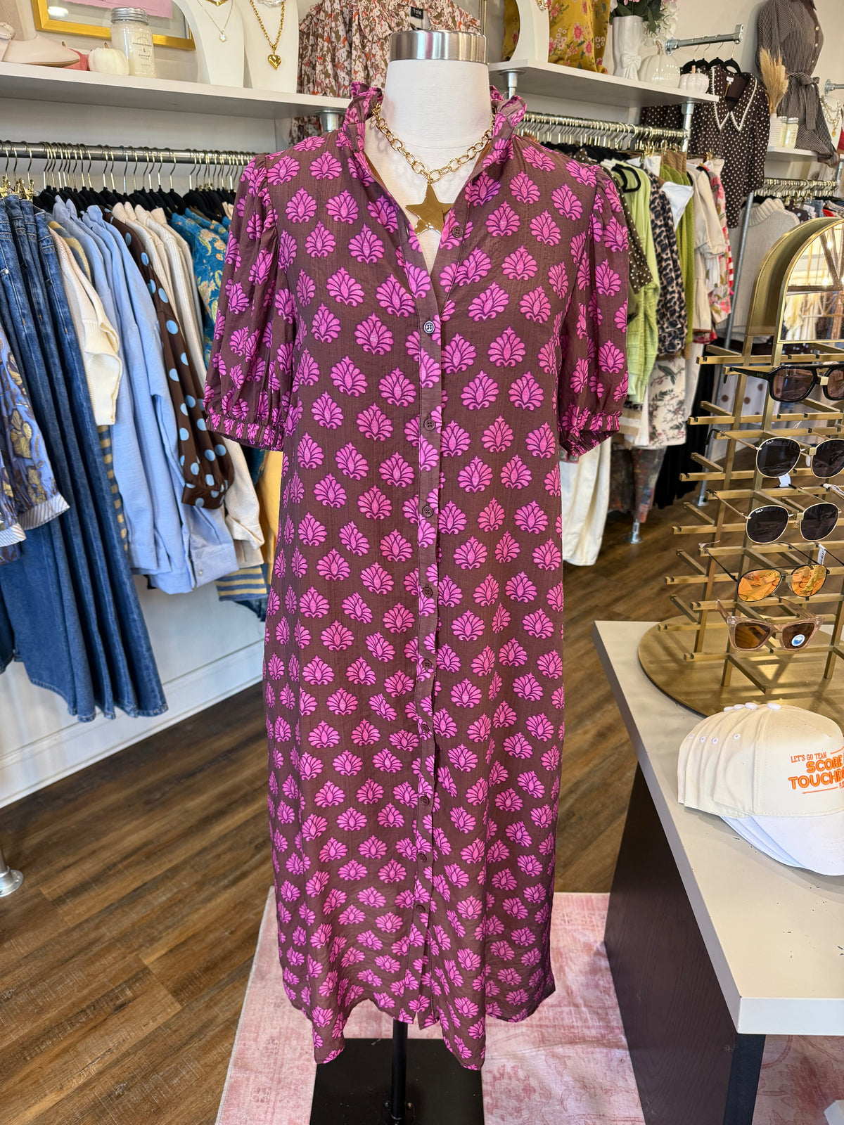 GI- Brown Mix Midi Dress