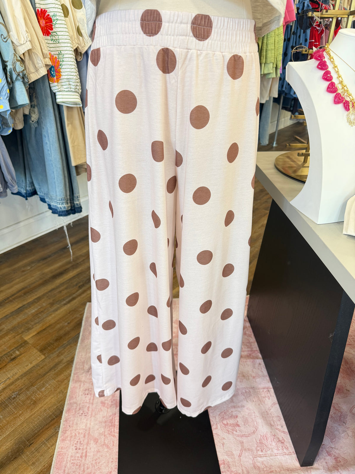 1W- Khaki Polka Dot Pants