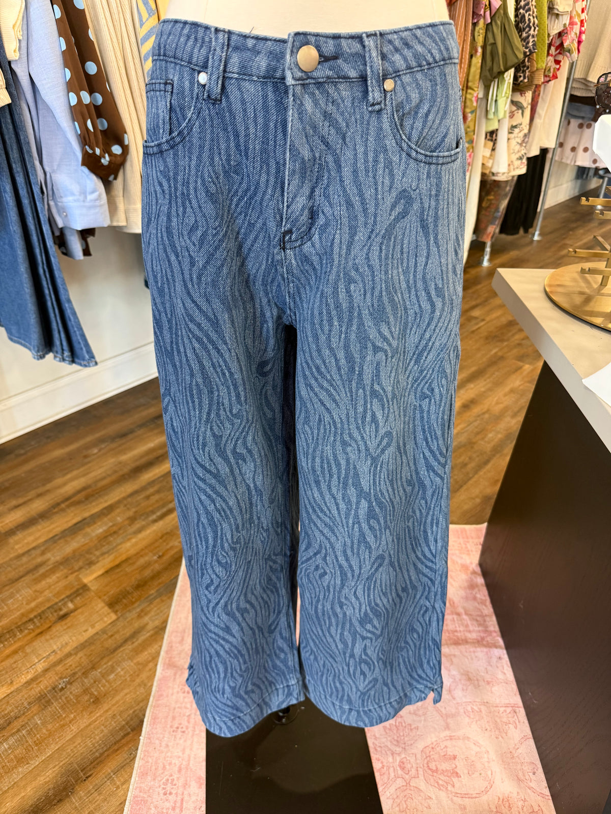 ES- Zebra Washed Denim Jeans