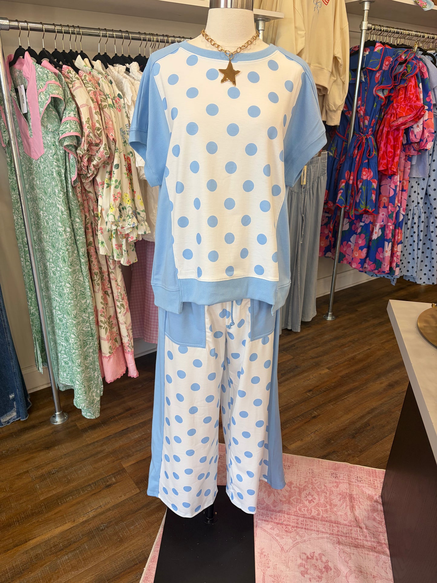 LAS- Sky Blue Pants Set