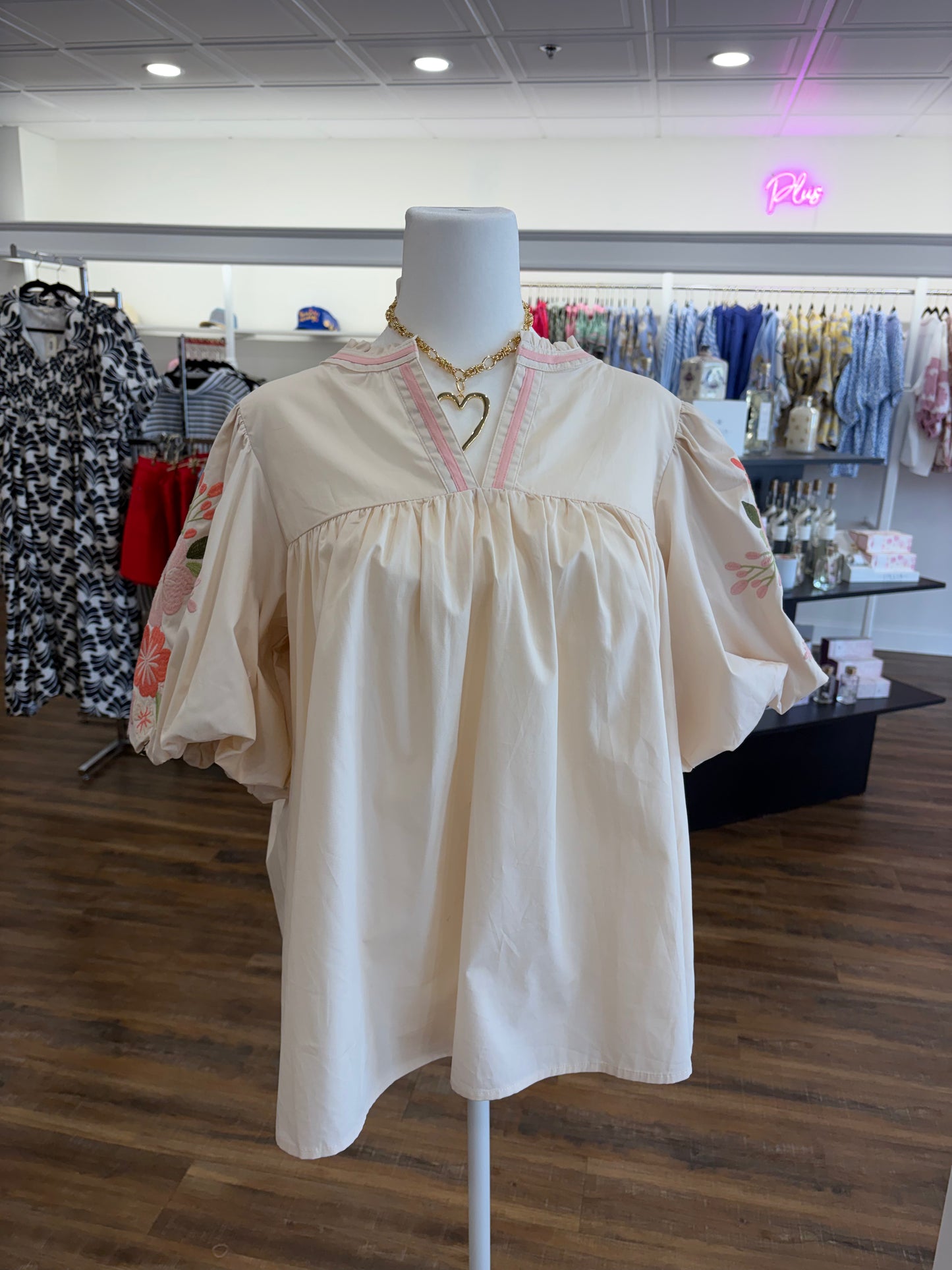 Oddi- Ecru Floral Top