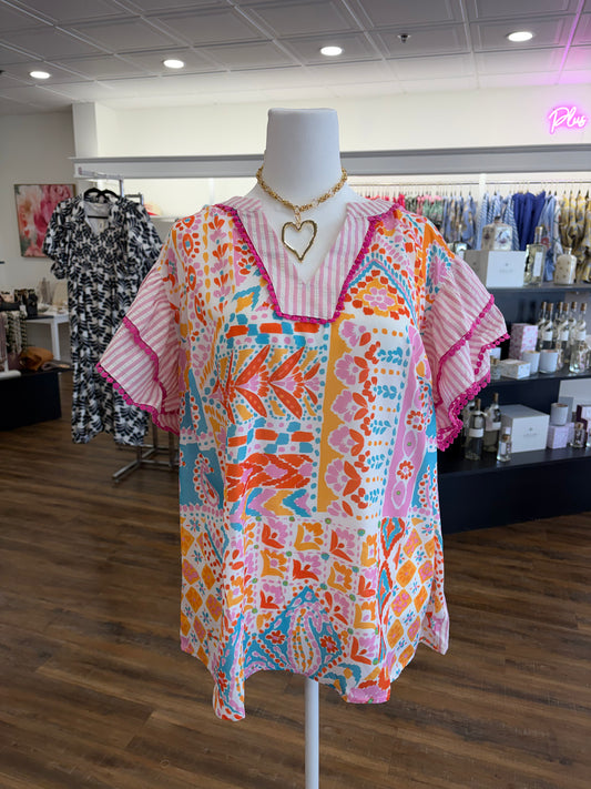 66 Disco- Boho Print Top